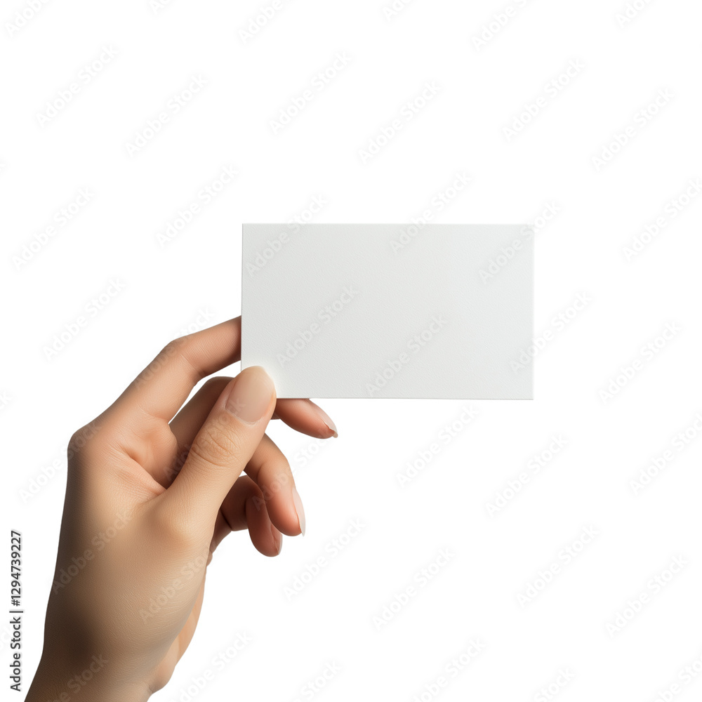 Obraz premium Floating Hand with Blank Card – Transparent PNG for Advertisement