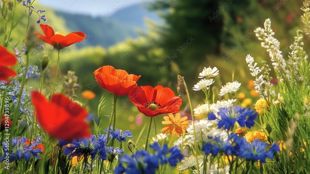 Obraz premium Beautiful colorful wild flowers in Spring.