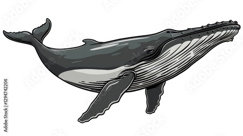 Humpback Whale Illustration.