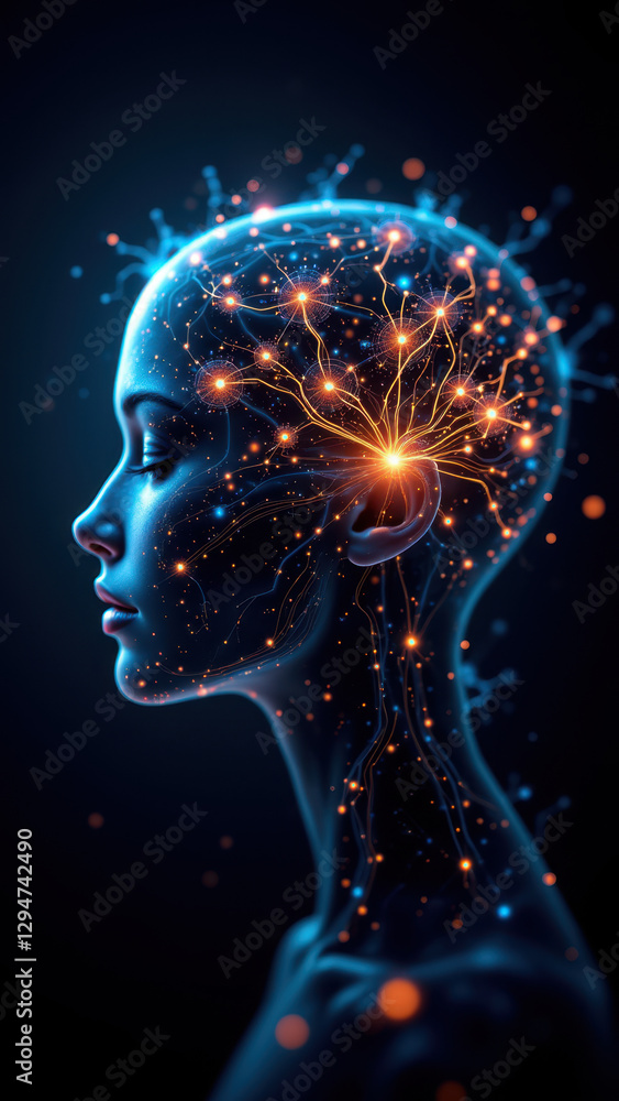 Image depicts a human head filled with glowing orbs representing an artificial general intelligence (AGI) concept, symbolizing complex thought processes within AI. Image depicts a human head filled with glowing orbs representing an artificial general intelligence (AGI) concept, symbolizing complex thought processes within AI.