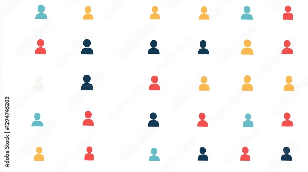 Colorful Abstract Pattern of People Icons Colorful Abstract Pattern of People Icons