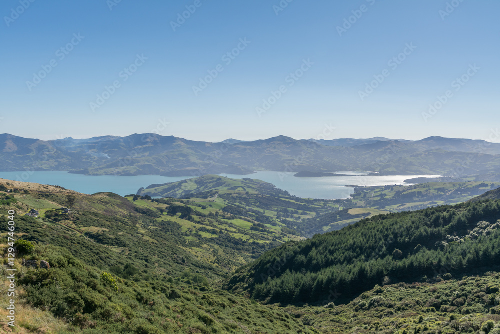 Banks Peninsula scenic view, New Zealand Banks Peninsula scenic view, New Zealand