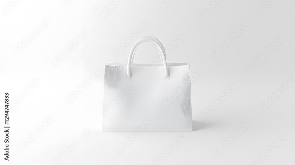 Minimalist white handbag displayed against a clean background, emphasizing its sleek design Minimalist white handbag displayed against a clean background, emphasizing its sleek design
