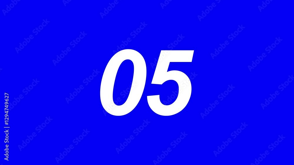 10 to 0 countdown time motion graphic, on blue screen background.
blue screen countdown from 10 to 0, video elements on a blue screen background, 4K resolution video. 10 to 0 countdown time motion graphic, on blue screen background.
blue screen countdown from 10 to 0, video elements on a blue screen background, 4K resolution video.