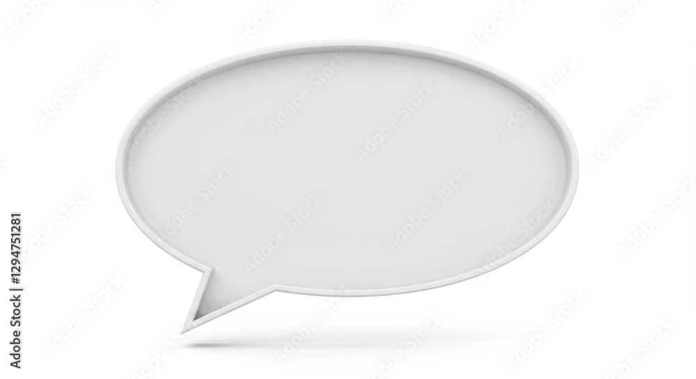 Blank 3D Speech Bubble: A Simple White Oval for Communication Design Blank 3D Speech Bubble: A Simple White Oval for Communication Design