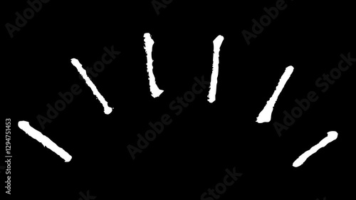 White wiggly hand drawn abstract line doodle elements on alpha 15