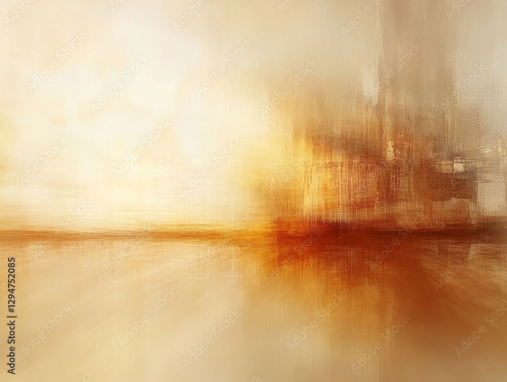 Abstract Golden Landscape with Soft Reflections Abstract Golden Landscape with Soft Reflections