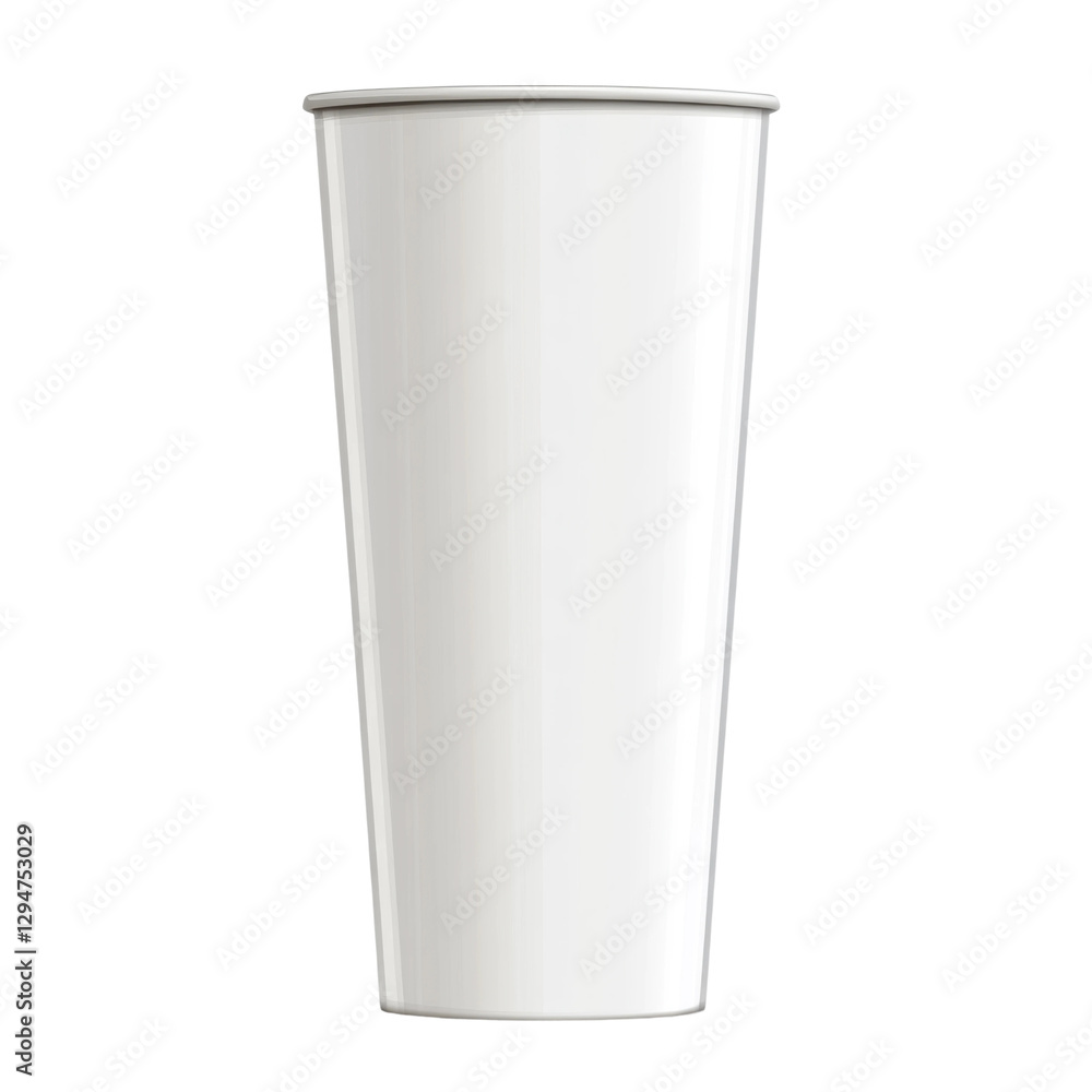 Empty white cup on table minimalist design studio setting