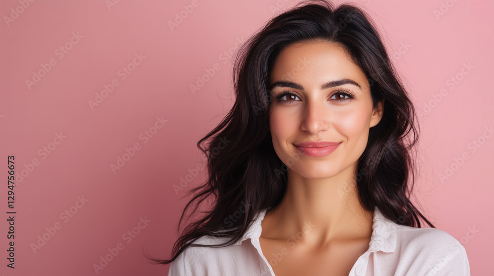 Joyful and Playful Middle-Eastern Woman in Her Early 30s with a Big Smile Against a Solid Coral Background, Radiating Happiness and Vibrance Joyful and Playful Middle-Eastern Woman in Her Early 30s with a Big Smile Against a Solid Coral Background, Radiating Happiness and Vibrance