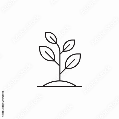 plant ground icon sign vector