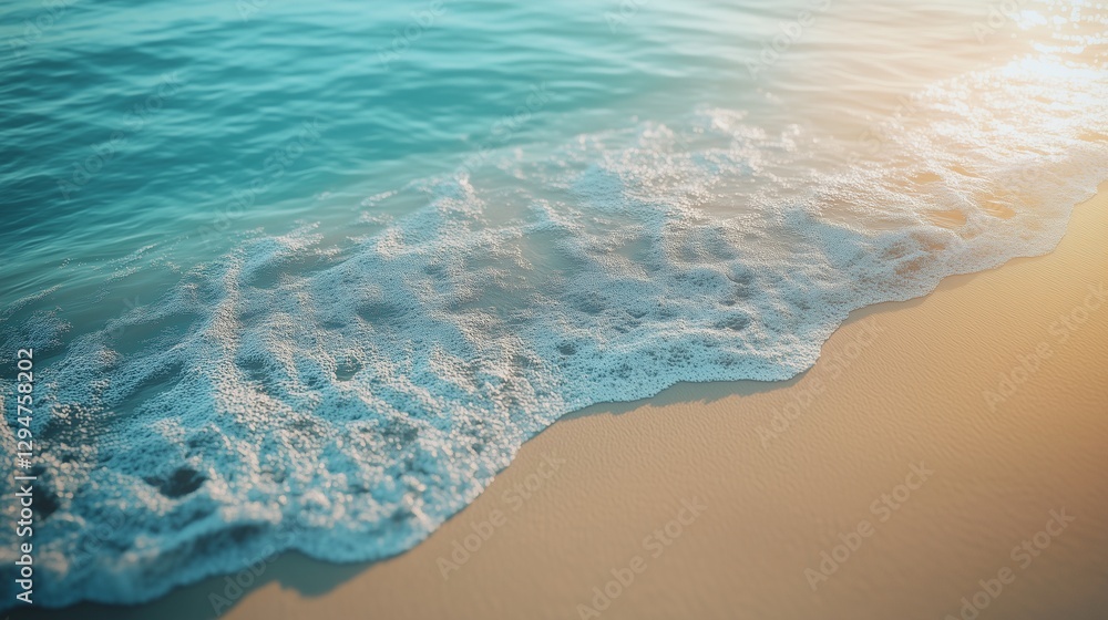 An aerial view of the ocean. Abstract abstract sand with blue light on the beach. A giraffe in water on a summer vacation. A bird's eye perspective lifestyle of the sea.