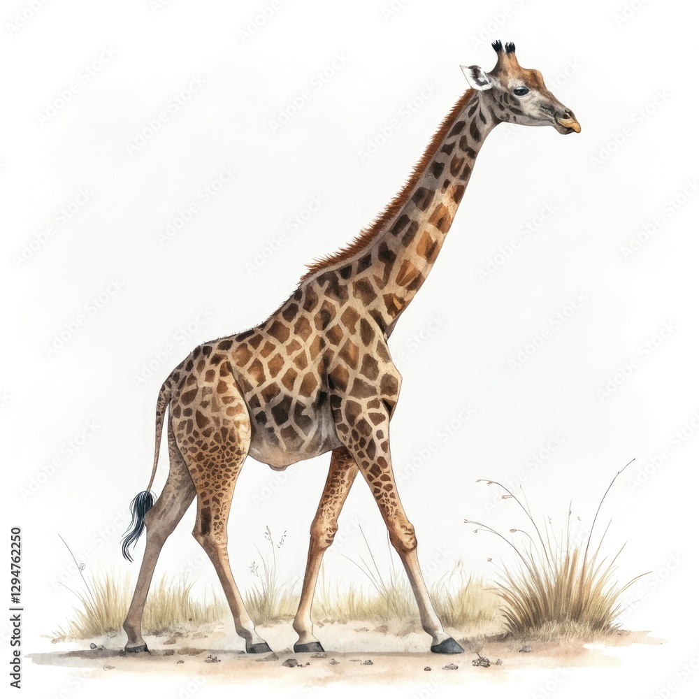 Fototapeta premium giraffe isolated on white