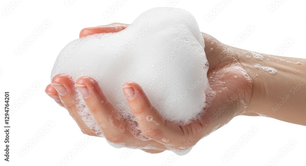 Fototapeta premium A Handful of Creamy Lather: Cleanliness and Purity