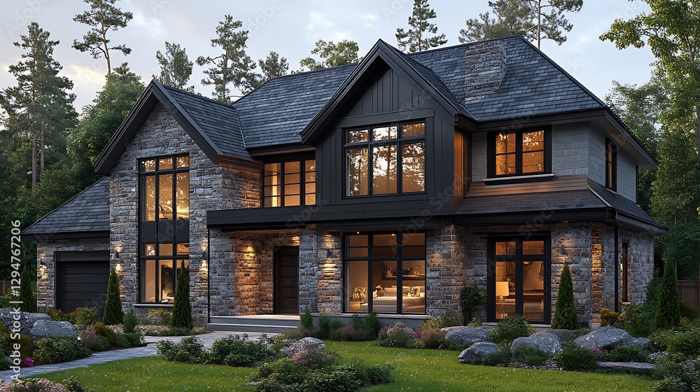 Luxury modern stone house design high resolution hd image Luxury modern stone house design high resolution hd image