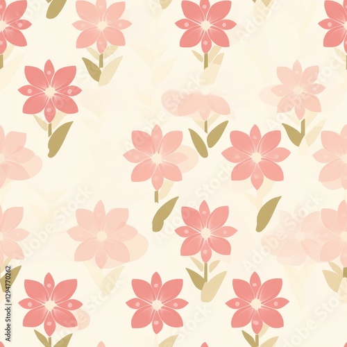 Wallpaper Mural Repetitive colorful flower pattern for Spring theme fabric design. Torontodigital.ca