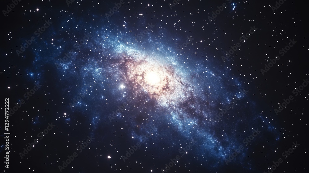 Fototapeta premium An interstellar landscape with stars, nebulae, and galaxies