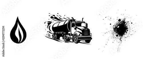 vector illustration of a fuel truck 
