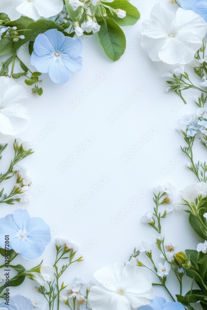 Naklejka premium Beautiful background template made of Spring flowers.