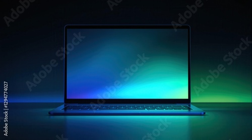 A laptop computer with a blue screen
