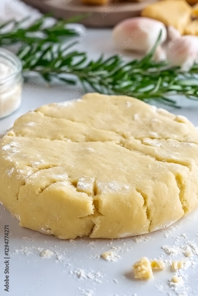 Unbaked Scone Dough Ready for Baking, Close-up Unbaked Scone Dough Ready for Baking, Close-up