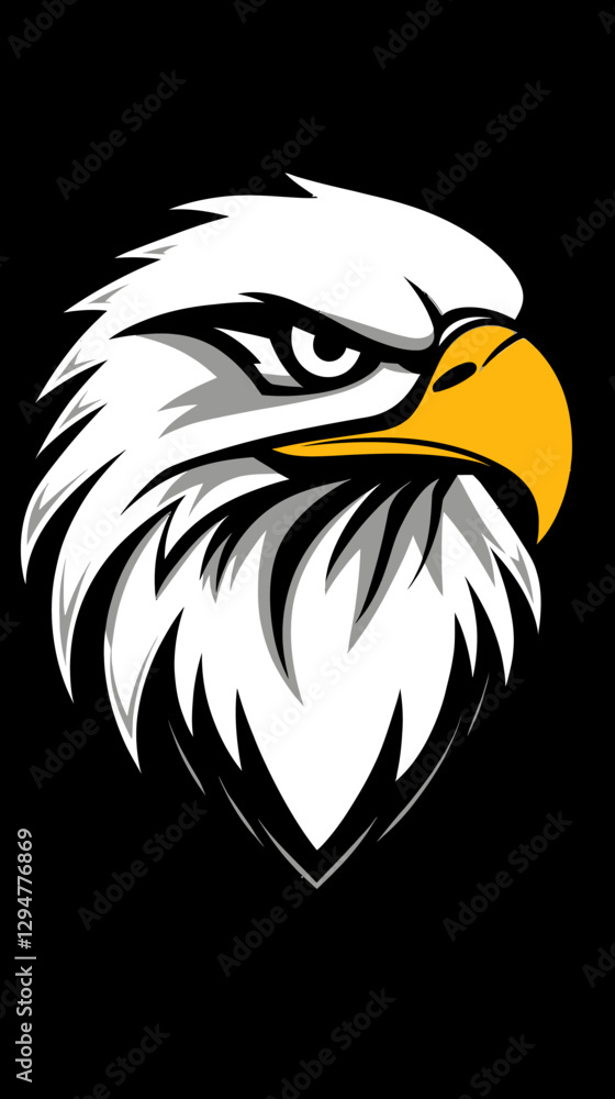 Fototapeta premium Majestic Eagle Head Minimalist Vector Mascot Logo Design for Branding