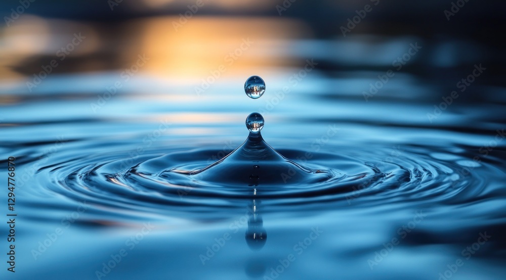 Water drop impact, ripples on a surface Water drop impact, ripples on a surface