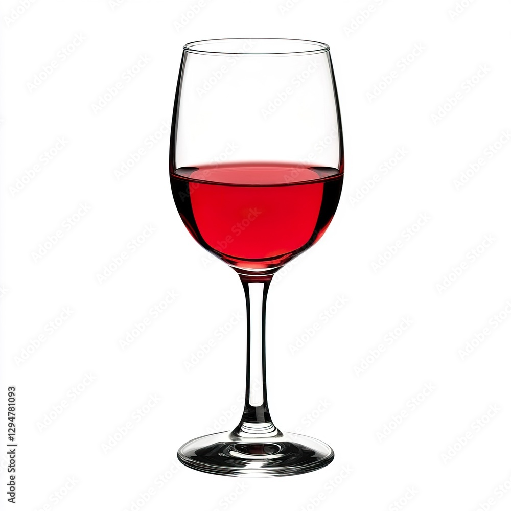 Elegant Red Wine Glass Filled with Rich Red Liquid, Kitchenware concept. Elegant Red Wine Glass Filled with Rich Red Liquid, Kitchenware concept.