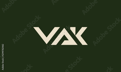 VAK Initials Letter Vector
