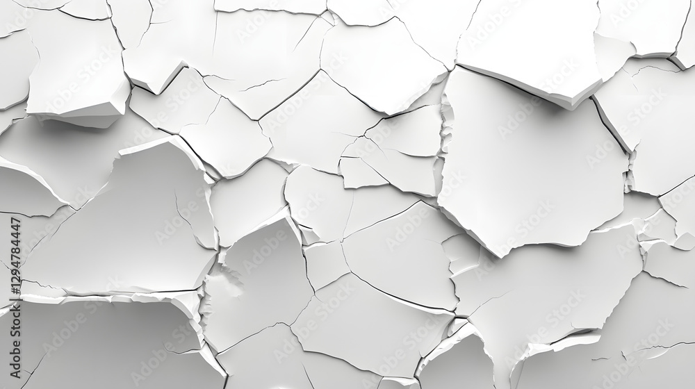 A simple, cracked wall with a minimalist design against a white background
A simple, cracked wall with a minimalist design against a white background