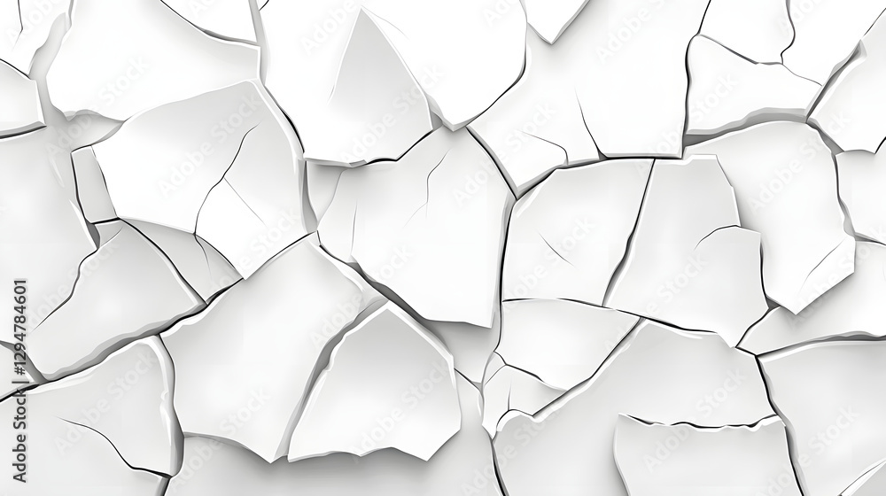 A simple, cracked wall with a minimalist design against a white background
A simple, cracked wall with a minimalist design against a white background