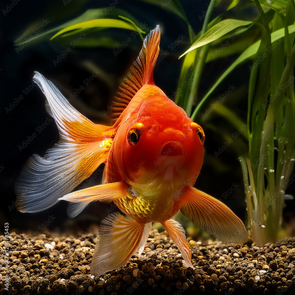Goldfish in aquarium fish pond close up Goldfish in aquarium fish pond close up