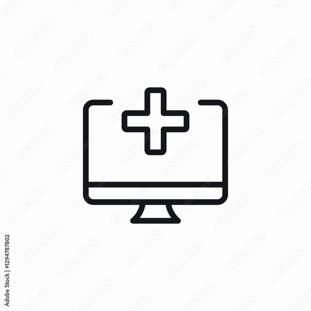 desktop medical platform icon sign vector desktop medical platform icon sign vector