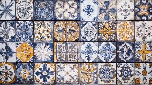 Colorful patterned decorative tiles