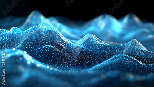 close up of a blue wave background