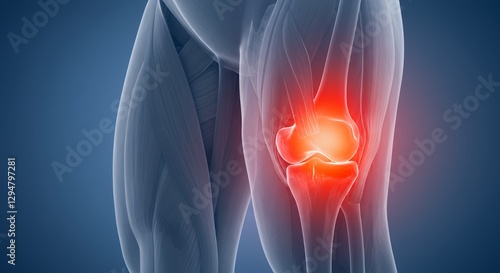 Wallpaper Mural 3D Medical Illustration of Inflamed Knees:  Detailed Anatomy of Joint Pain and Inflammation Torontodigital.ca