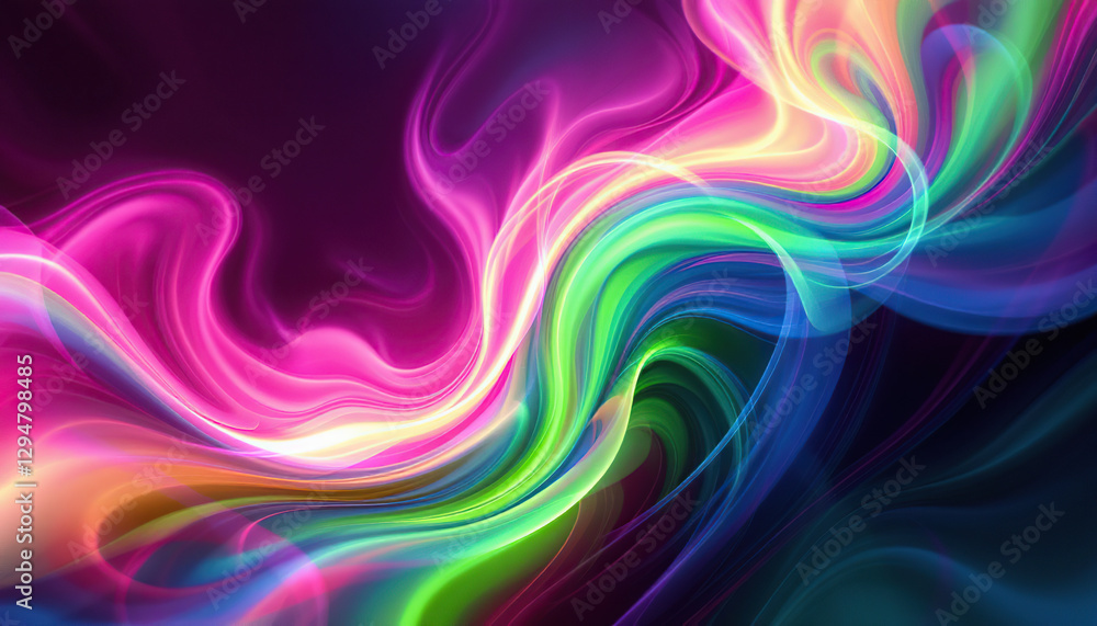 Abstract Colorful Swirling Light Waves Background Abstract Colorful Swirling Light Waves Background