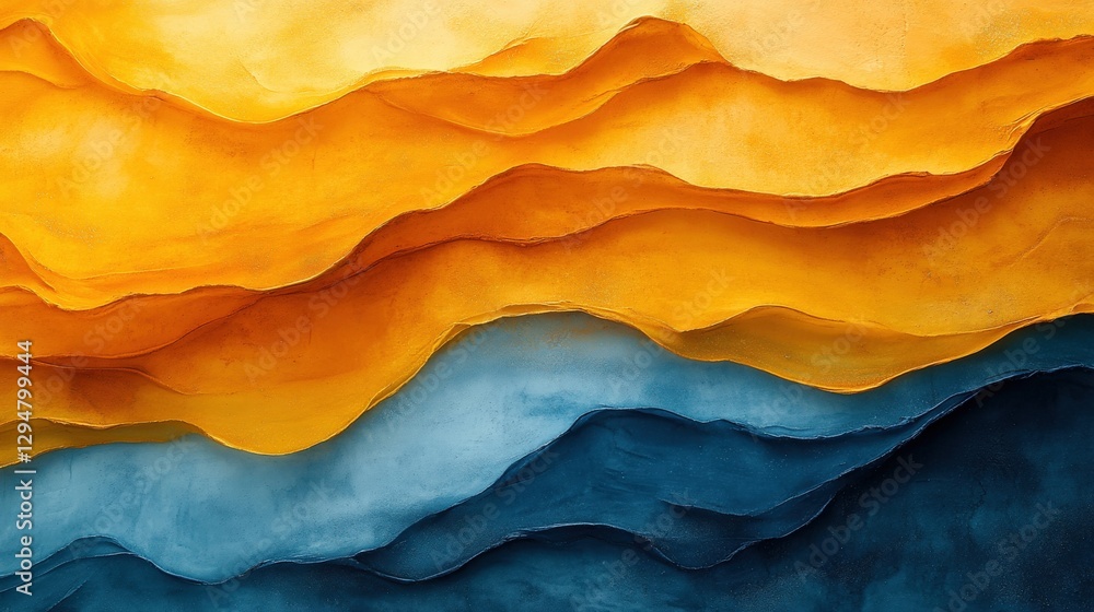 Abstract Layers of Vibrant Yellow and Blue in Textured Design Abstract Layers of Vibrant Yellow and Blue in Textured Design