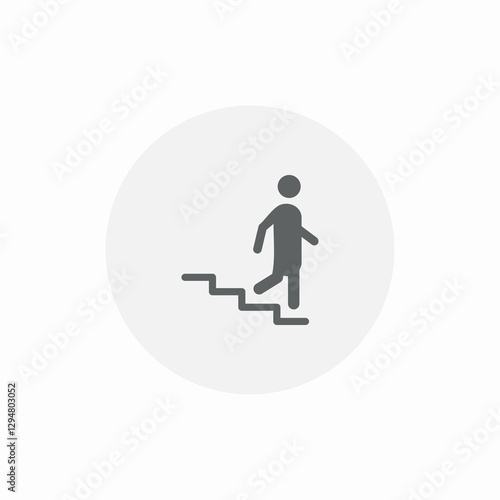 stairs climbing down icon sign vector