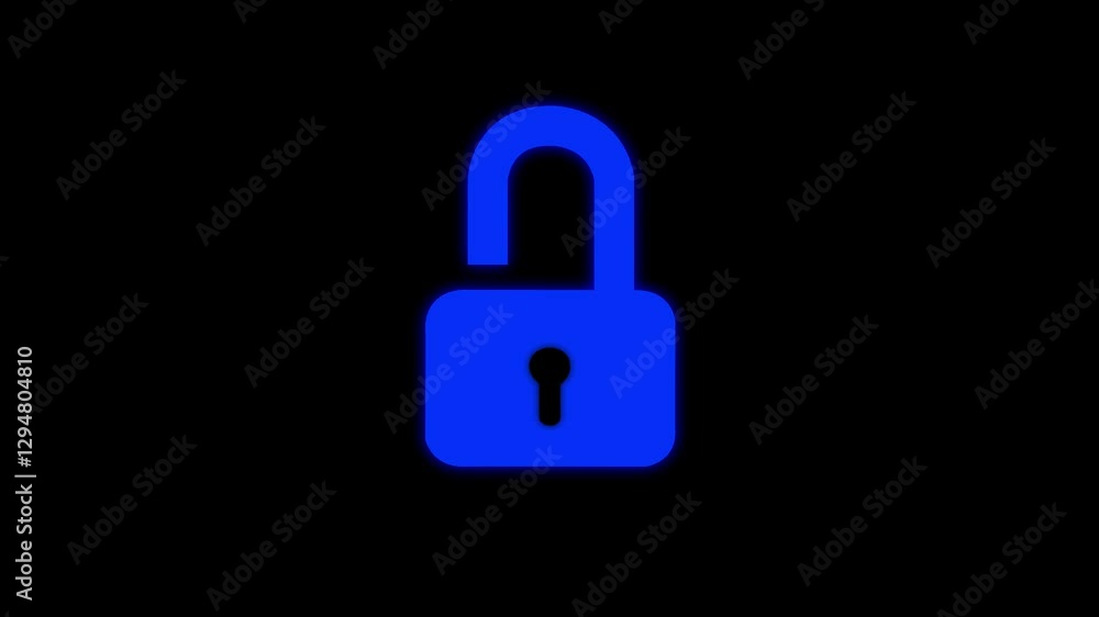 Security lock animation. Lock animation icon security safety protection 4k video concept. Lock icon animation on transparent background with alpha channel. Security lock animation. Lock animation icon security safety protection 4k video concept. Lock icon animation on transparent background with alpha channel.