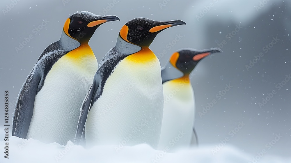 Fototapeta premium Beautiful young penguins posing for camera