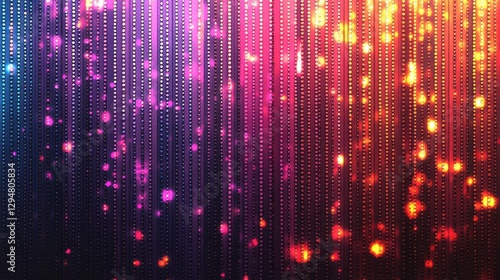 Wallpaper Mural Vibrant led light patterns with glowing pink and orange effects Torontodigital.ca