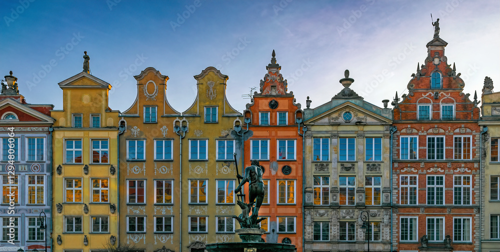 Fototapeta premium Neptune fountain in Gdansk, Poland 
