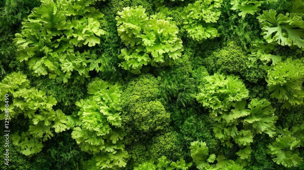 Vibrant green leafy vegetables background with diverse textures and natural patterns Vibrant green leafy vegetables background with diverse textures and natural patterns