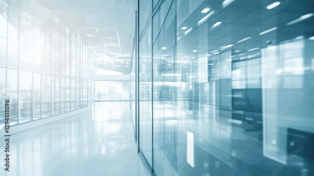 Modern Office Space with Soft Lighting Effects