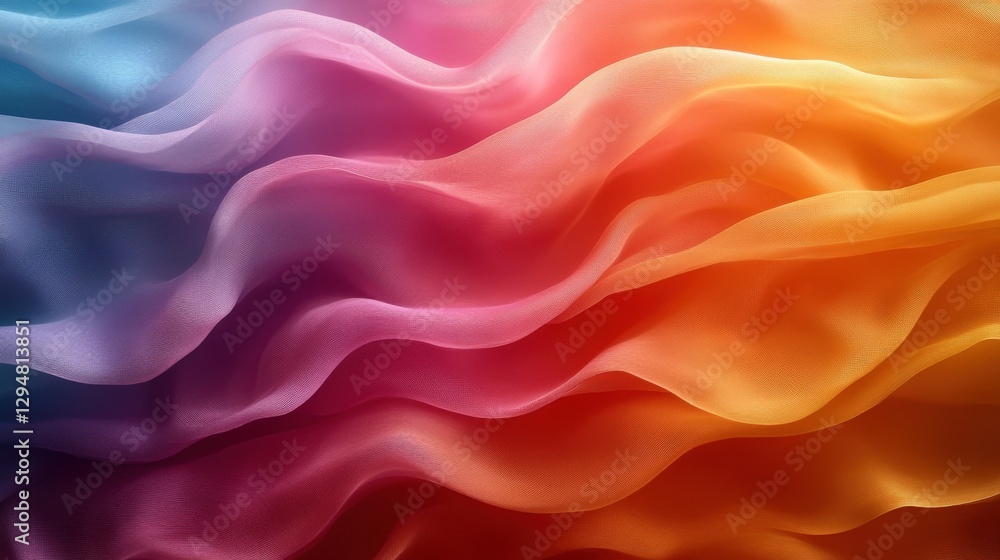 Obraz premium Colorful Abstract Flowing Fabric Waves in Soft Gradient Tones
