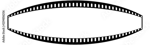 Bulge Shape Blank Film Strip, videography elements, cinema reel. Filmstrip without frames representing photography and film concepts isolated transparent background