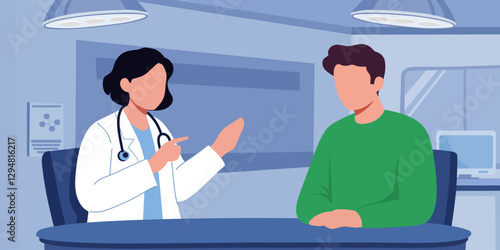 patient having consultation with doctor in office