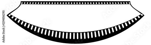 Shell Lower Shape Blank Film Strip, videography elements, cinema reel. Filmstrip without frames representing photography and film concepts isolated transparent background