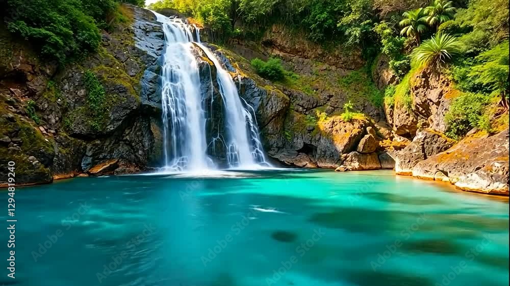 Serene Waterfall Paradise: A Jewel of Nature's Beauty Serene Waterfall Paradise: A Jewel of Nature's Beauty