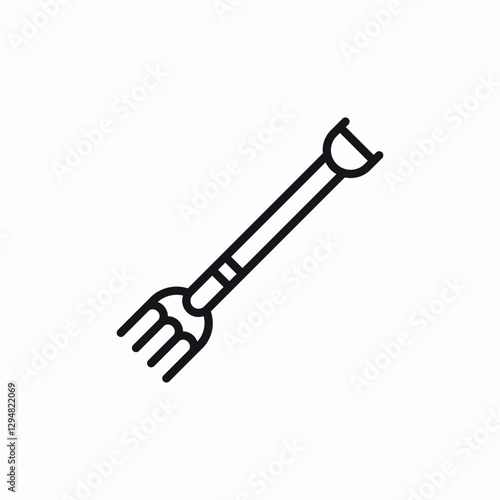 garden rake icon sign vector